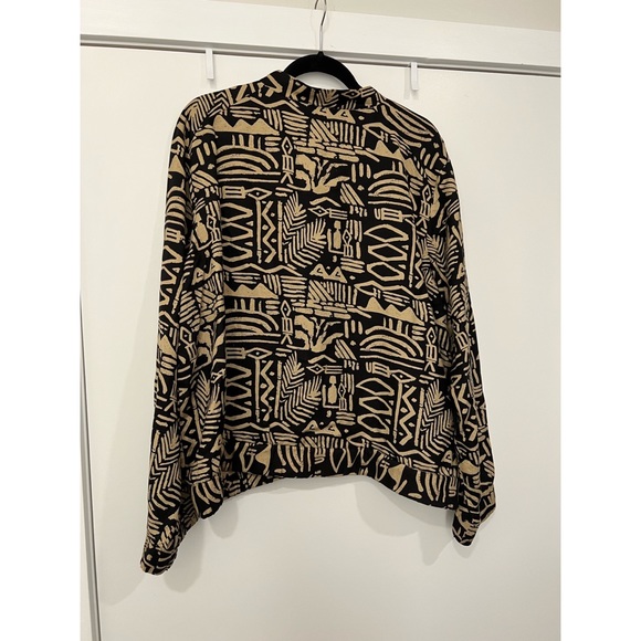 Ashley Stewart Patterned Linen Jacket Sz 20 - Picture 2 of 3